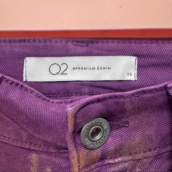 NWT Purple Jeans W/ Gold Metallic Detail Sz XS - Picture 6 of 6